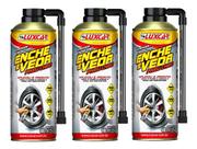 3 Reparador Instantâneo Luxcar Pneu Cheio Enche E Veda