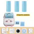 3 rolos etiqueta adesiva AZUL mini impressora gatinho