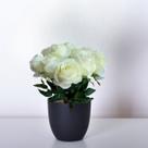 3 Rosas Artificiais com Haste de 58cm - Folhagens Verdes e Detalhes Realistas na cor Branca - DE2423 3 Rosas Artificiais com Haste de 58cm - Folhagens Verdes e Detalhes Realistas na cor Branca - DE2423