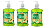 3 Sabonete Liquido Tangerina E Chá Verde Glicerina 1 L Cada
