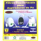 3 Sacos Descartáveis para Aspirador de Pó Consul Facilite