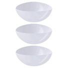 3 Saladeiras Triangulares Tigelas Plástico 2,5L Branco Coza Bacias Saladas Pipoca Sobremesas