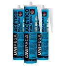 3 Silicones Unipega Acético Multiuso Preto - 250ml
