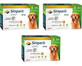 3 Simparic 80mg 20,1 á 40kg Antipulgas Cães 9 Comprimidos