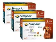 3 Simparic Antipulga Carrapatos E Sarna Para Cão 20 Mg 9 Cp