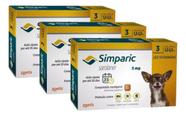 3 Simparic Antipulgas Para Cães Cão De 1,3 A 2,5 Kg 5 Mg 9cp