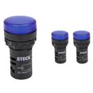 3 Sinaleiro LED 30,5mm Steck 110V Luminoso Azul SLDS1104