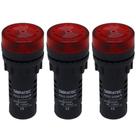 3 Sirene Buzzer e Sinalizador Luminoso AD22 Intermitente 220Vca 72dB SIBRATEC