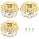3 Spot Cristal Sobrepor Redondo Sala Quarto Bet46 + Led