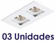 3 Spot Embutir Recuado Duplo Par 20 Branco Quarto Ac879 3 Spot Embutir Recuado Duplo Par 20 Branco Quarto Ac879