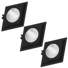 3 Spot Embutir Recuado Par30 E27 Preto Save Energy Quadrado
