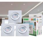 3 Spot Led Embutir Quadrado 7w Bivolt Direcionável Taschibra