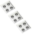 3 Spot Quadruplo Embutir Quadrado Recuado Par20 Branco 110v/220v