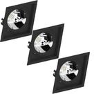3 Spot Recuado Embutir Preto Gu10 Ar70 Save Energy Quadrado
