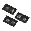 3 Spots Embutir Recuado P/ 2 Lâmpada Ar70 Gu10 Save Energy