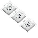 3 Spots Quadrado Embutir Recuado Ar111 Gu10 Save Energy