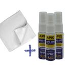 3 Spray Limpa Lentes Óculos Sol Grau Telas 24ml Neutro + Flanela