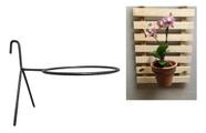 3 Suporte Anel Redondo Vaso Planta 9cm Palete Ripado Treliça