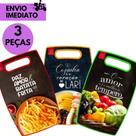 3 Tábua de Corte Estampada PVC Leve Resistente Fácil de Lavar Não Mancha