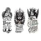 3 Tatuagem Falsa Temporária Anjo Com Frase Evangelica