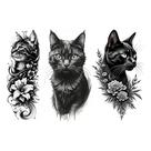 3 Tatuagens Temporárias Falsas Gatos