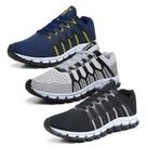 3 Tênis Corrida Masculino Academia Caminhada Antiderrapante Leve Top Oferta Hoje Já