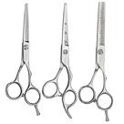 3 Tesoura Profissional 6" Fio Navalha Laser Desbaste Vertix