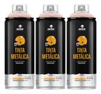 3 Tinta Spray Metalica Mtn 400ml Rose Gold Grafite Multiuso