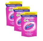 3 Tira Manchas Vanish Líquido Sem Cloro Multiuso Sachê 1,2L