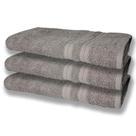 3 Toalhas Super Felpudas Grande E Grossa Algodão 80x150 Cinza