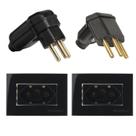 3 Tomada 3 Pinos 10a + 3 Tomada 3 Pinos 20a Móvel Embutir + 3 Plug 10a + 3 Plug 20a Macho 3 Pinos 90 Graus Preto
