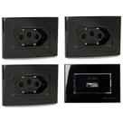 3 Tomada para Móvel Embutir 3 Pinos 20a + Tomada Usb 2a Preto