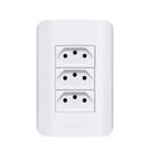 3 tomadas mdl 10a plugue 4x2 branca linha canoa 1616 romazi
