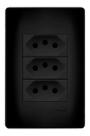 3 Tomadas Preta 2P+T 20A/250V Com Placa Habitat Black - FAME 3 Tomadas Preta 2P+T 20A/250V Com Placa Habitat Black - FAME