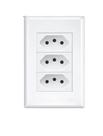 3 Tomadas Simples Branco Evidence 20A Fame 3268