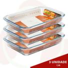3 Travessa Refratária 1,6L Pequena Vidro Saladeira Microondas Doces