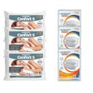 3 Travesseiros Confort Macios 5 com 3 Capas Protetoras