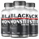3 un Black Monster Gold 120 Caps Natu Ervas Sabor Without Flavor