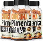 3 un Cúr cuma Pimenta Preta 120 Cápsulas 500mg Premium