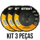 3 Unidades Disco Strip Stein 115 mm (4,5") x 22,2 mm Limpeza de Tinta, Ferrugem e Resíduos.