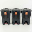 3 Unidades Lixeira Com Pedal - 30lt - Preto
