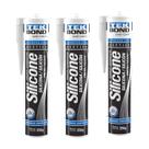 3 Unidades Silicone Acético Preto 256g Tekbond