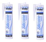 3 Unidades Silicone Branco Acético Vedação 280g Tek Bond