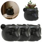 3 Vasos De Parede Cachepot Urso P/ Plantas Suculentas Cactus