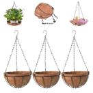 3 Vasos Fibra De Coco 15cm Planta Suspenso Pendente Corrente