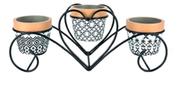 3 Vasos Para Decoração Com Suporte Aramado Modelo Coração