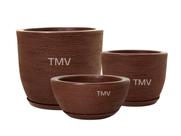 3 Vasos Planta Flor Decoração Casa Jardim Varanda--MARROM