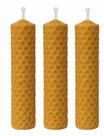 3 Velas De Cera De Abelha 100% Pura E Natural 10x2 Cm 1.0