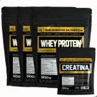 3 Whey ISO Blend 900g + Creatina 300g Suplemento da Fabrica
