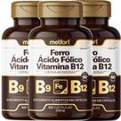 3 x Ácido Fólico + Ferro + Vitamina B12 180 Cápsulas Oleosas Suplemento 3 x Ácido Fólico + Ferro + Vitamina B12 180 Cápsulas Oleosas Suplemento